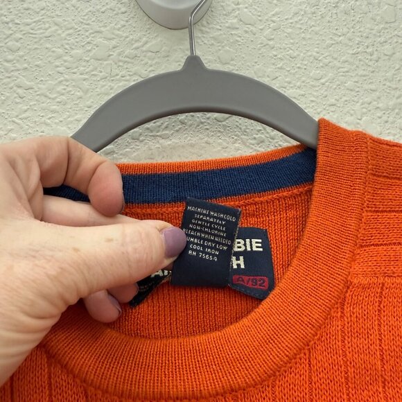 VTG Abercrombie Fitch A-1892 Orange Knit Y2K Style Pullover Sweater Mens size XL - Picture 4 of 8